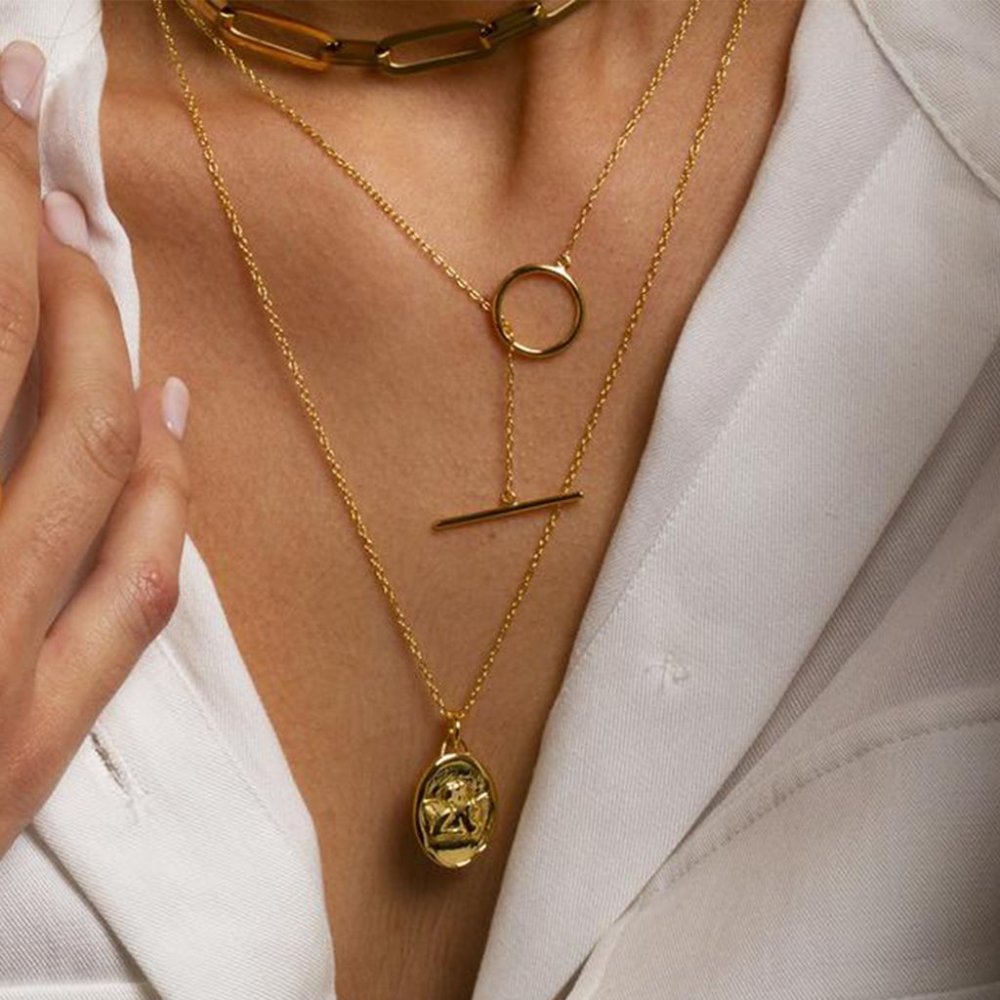 Sterling Silver 18k Gold Karma Lariat Necklace